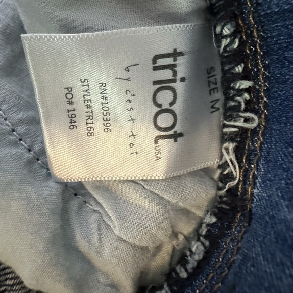 Tricot Pull On Fringe Flare Denim Jeans Light Wash Size M - Picture 8 of 8